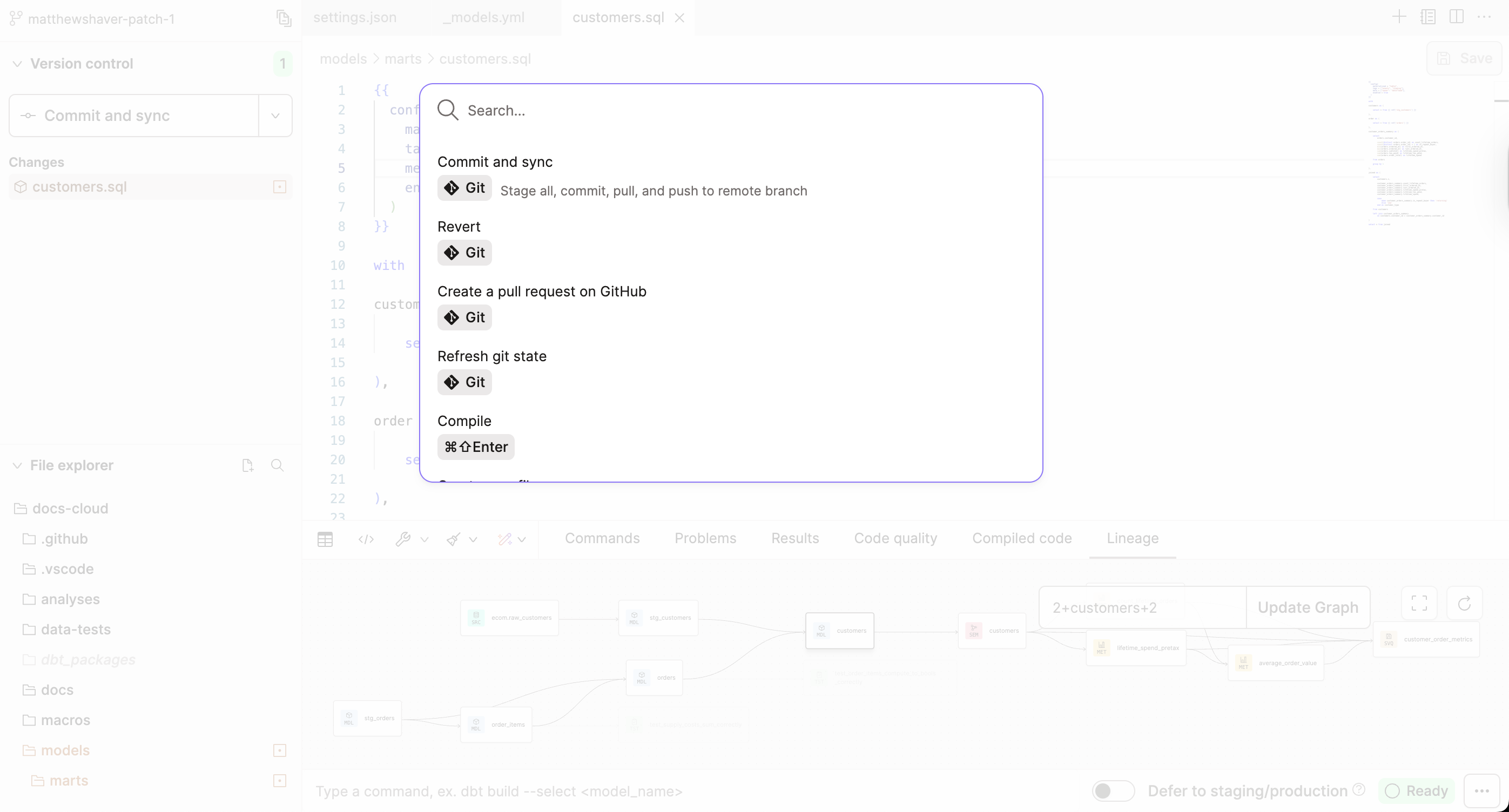 The Command History returns a log and detail of all your dbt invocations. The Command History returns a log and detail of all your dbt invocations.